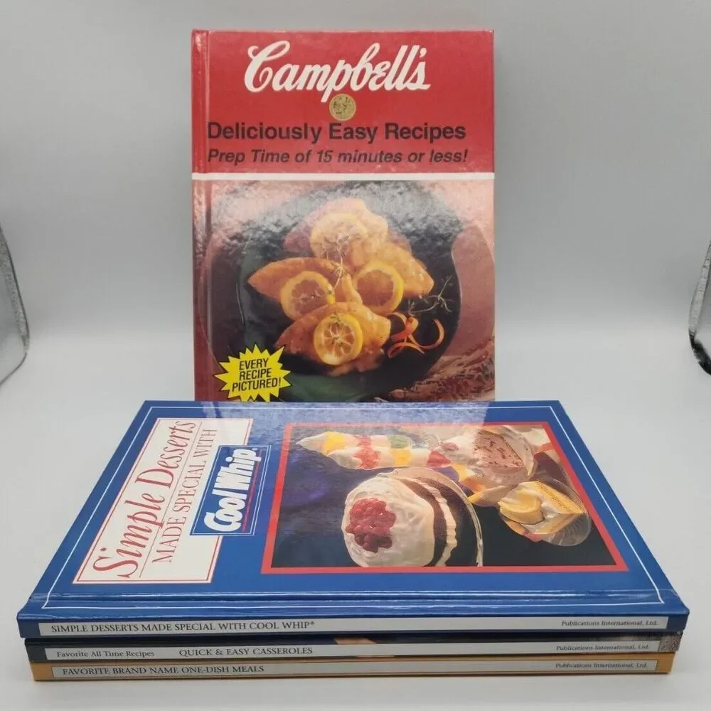 Vintage Cookbook Set of 4 Cool Whip Campbell's One Dish Meals Casseroles